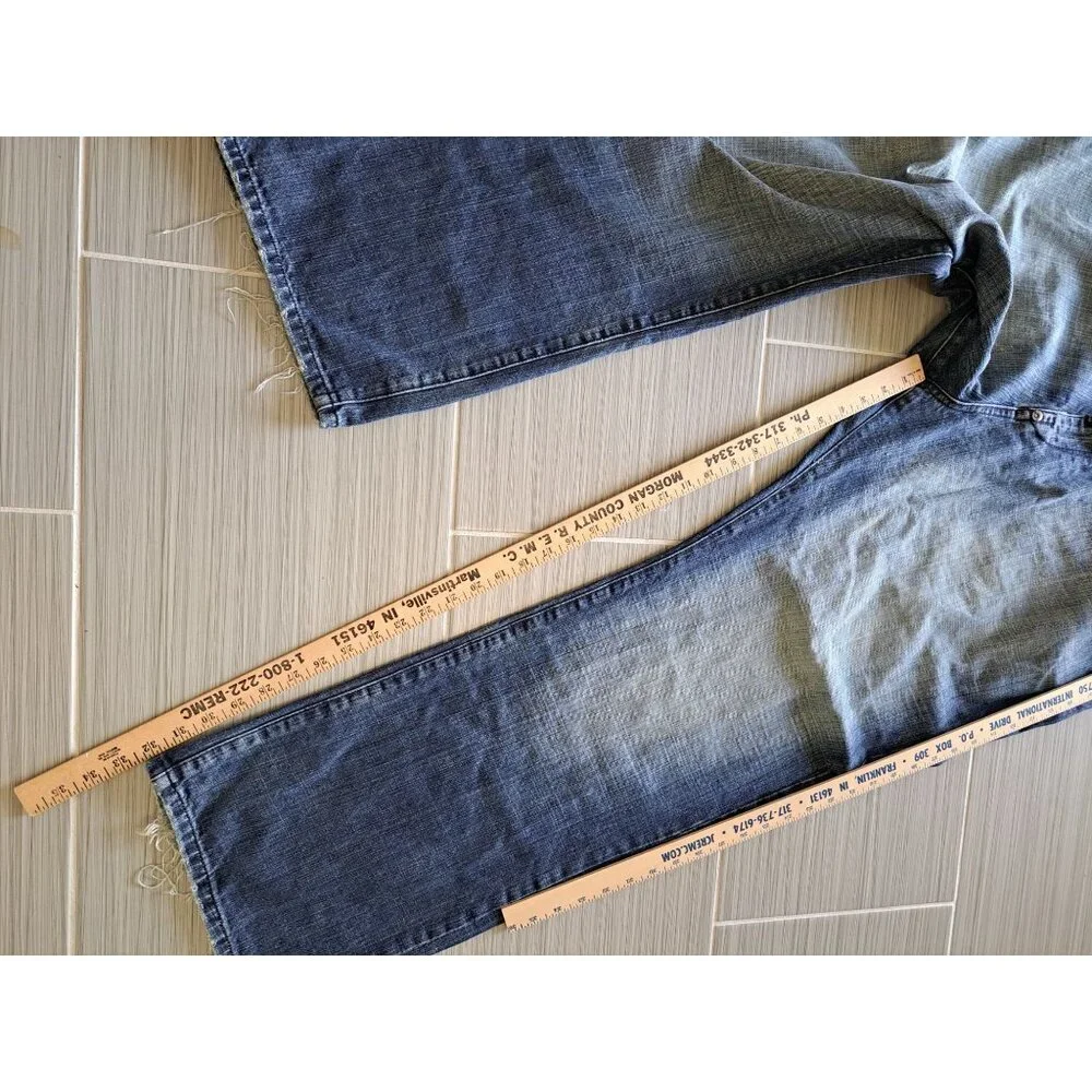 Vtg 90's Akademiks Denim Jeans Rhinestone Embellished Pockets Baggy Men's 44 - Picture 13 of 15